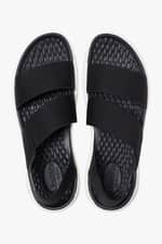 Sandały Crocs SANDAŁY LITERIDE STRETCH SANDAL W BLACK/WHITE 206081-066