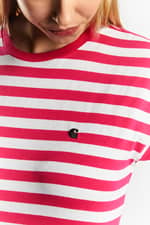 Koszulka Carhartt WIP W' S/S SCOTTY T-SHIRT 09DST RUBY PINK/WHITE