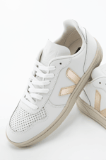 Sneakers Veja V-10 LEATHER EXTRA-WHITE-PLATINE-SILVER VX022605A
