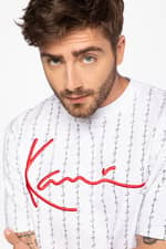 Koszulka Karl Kani Z KRÓTKIM RĘKAWEM Signature Logo Pinstripe Tee white 6030274