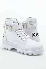 Buty za kostkę Karl Lagerfeld TREKKA II Ankle Strap Boot Mix White Lthr & Textile KL42551-411