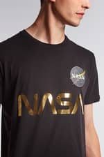 Koszulka Alpha Industries NASA REFLECTIVE T 365 BLACK/GOLD