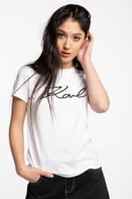 Koszulka Karl Lagerfeld Logo Rhinestone T-Shirt 206W1707-100 WHITE