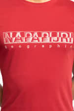 Koszulka Napapijri Z KRÓTKIM RĘKAWEM SALLAR SS OLD RED NP0A4F9O0941