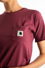 Koszulka Carhartt WIP W' S/S CARRIE POCKET T-SHIRT 05D90 DUSTY FUCHSIA/BLACK