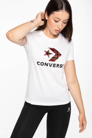 Koszulka Converse T-SHIRT 874 W Star Chevr.Plaid In Tee WHITE