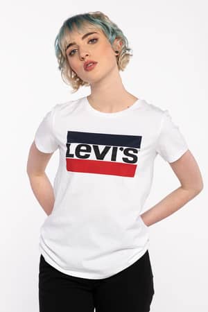 Koszulka Levi's THE PERFECT TEE 0297 SPORTSWEAR LOGO WHITE