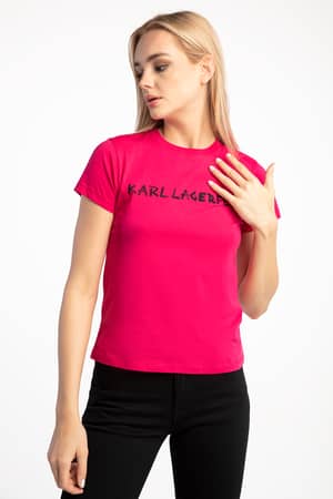 Koszulka Karl Lagerfeld Graffiti Logo T-Shirt 206W1701-554