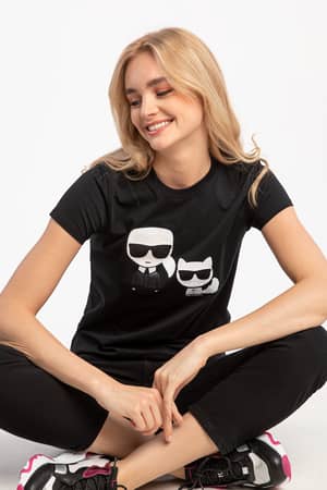Koszulka Karl Lagerfeld Ikonik Karl & Choupette Tee 210W1724-999
