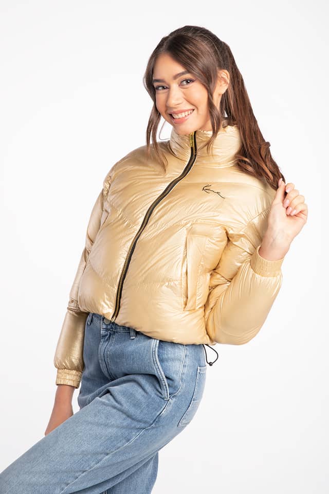 Chest Signature Puffer Jacket gold 6176362