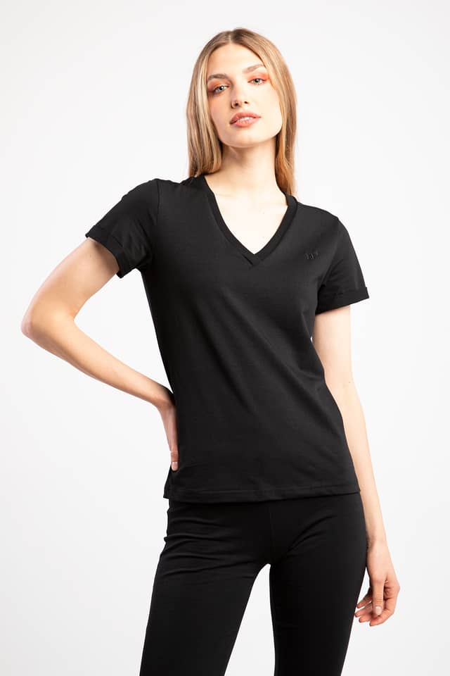 Koszulka Noona Salm T-shirt v-neck Black