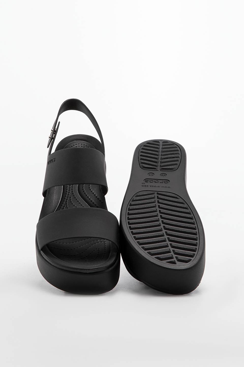 Sandały Crocs BROOKLYN LOW WEDGE W BLACK/BLACK 206453-60