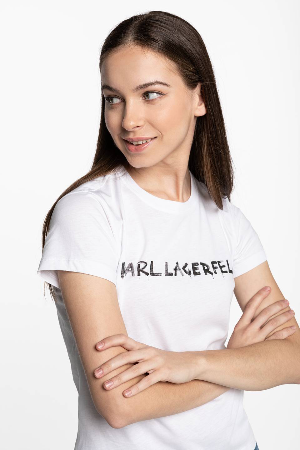 Koszulka Karl Lagerfeld Graffiti Logo T-Shirt 206W1701-100 WHITE