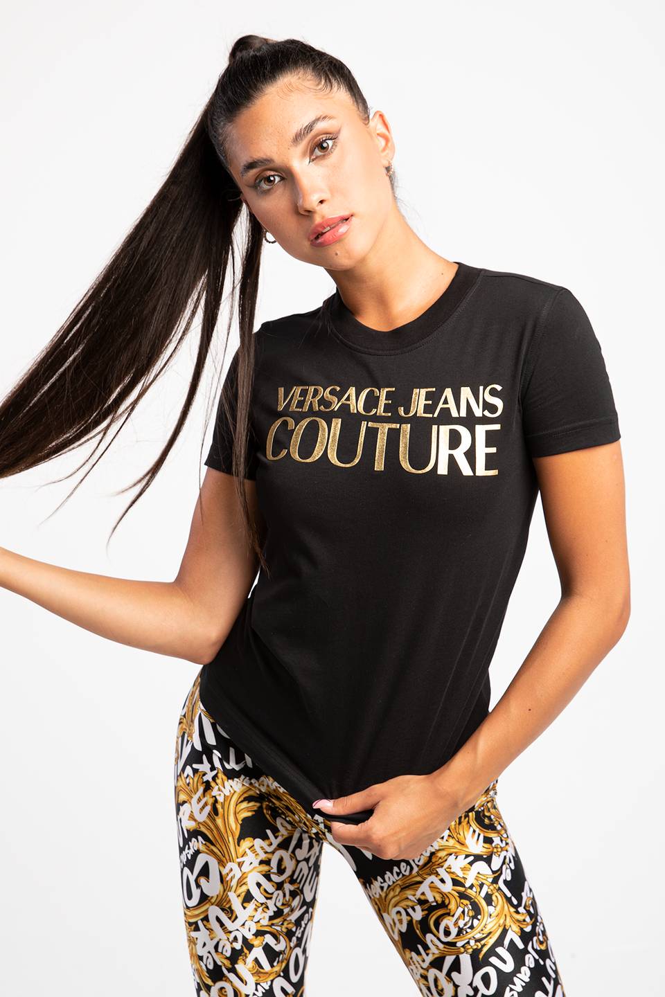 Koszulka Versace Jeans Couture T-SHIRT 73HAHT01CJ00TG89