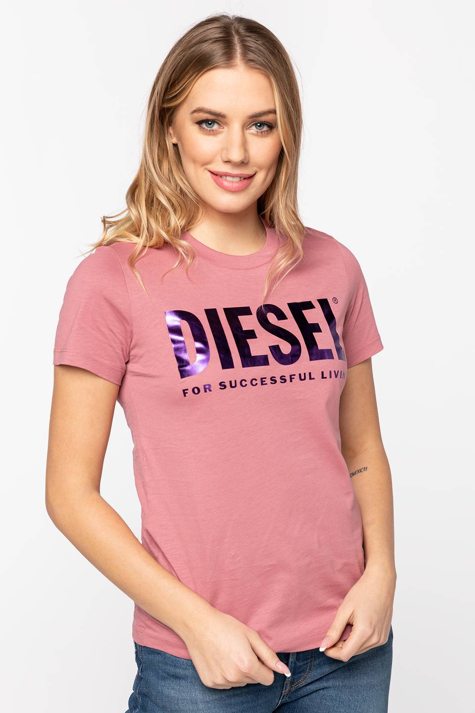 Koszulka Diesel T SILY WX MAGLIETTA 00SYW8 0CATJ 3BC Pink Fluo