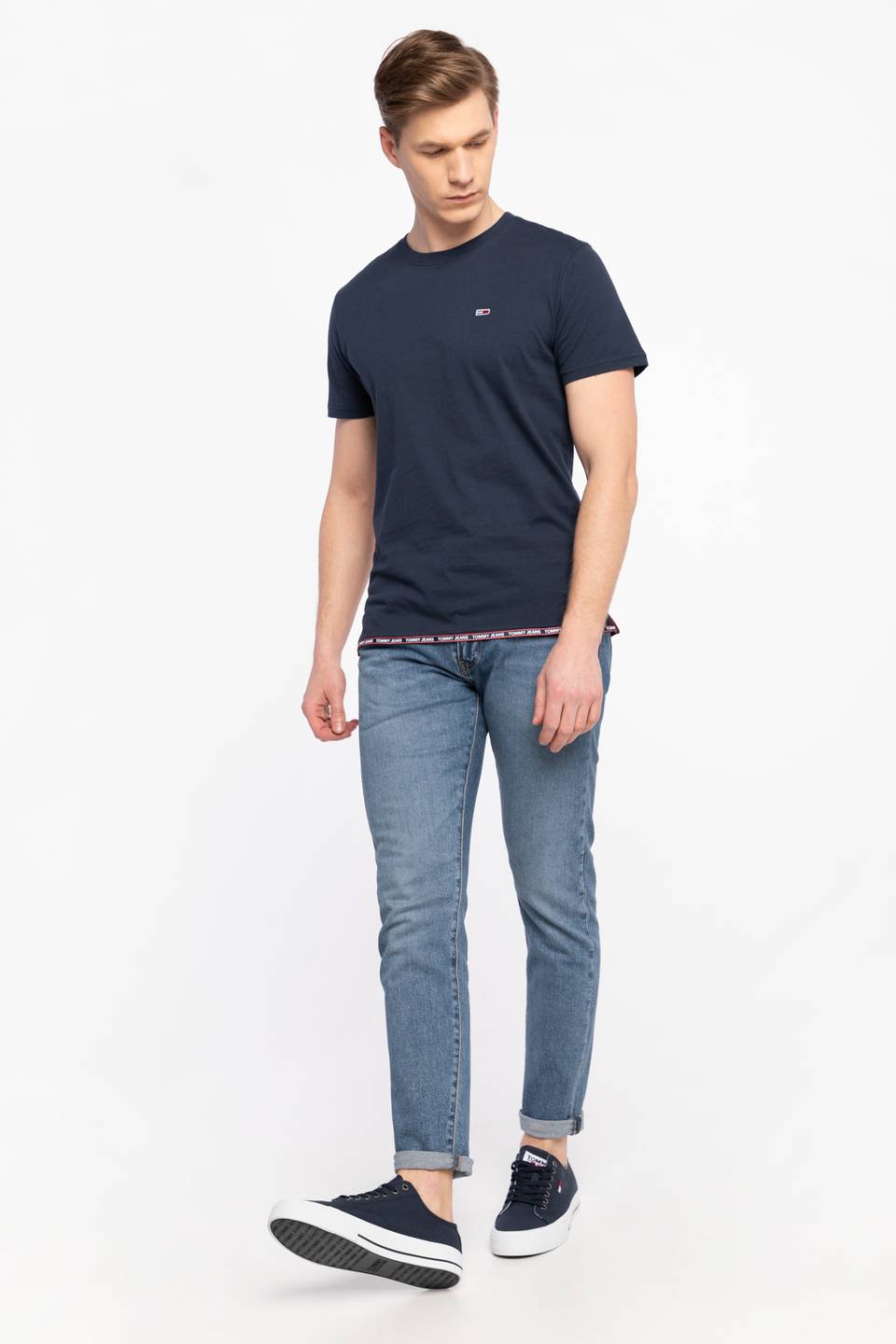 Koszulka Tommy Jeans Z KRÓTKIM RĘKAWEM TJM BRANDED TAPE HEM TEE DM0DM10284C87
