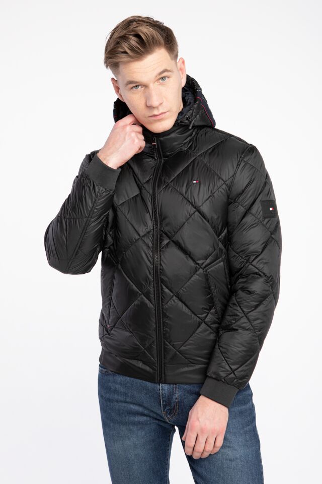 DIAMOND QUILTED HOODED JACKET MW0MW19617BDS